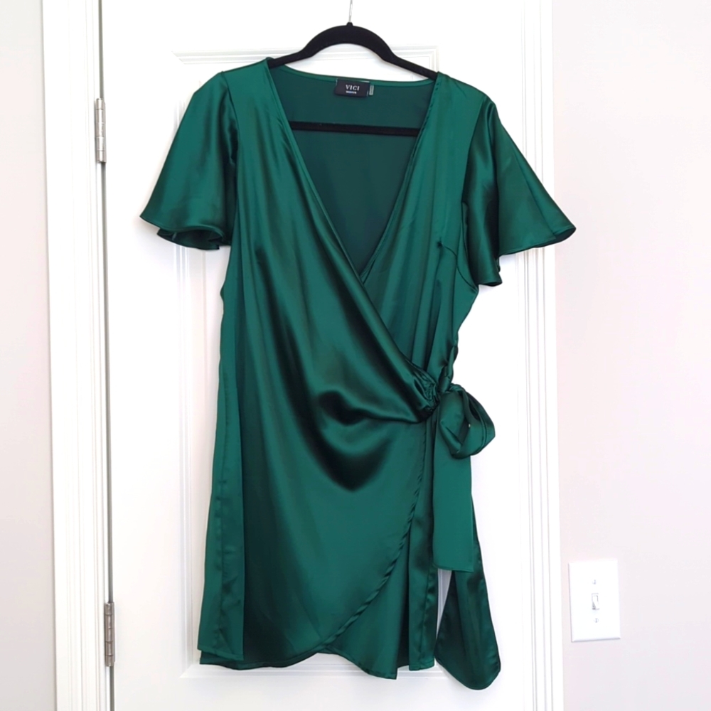 Vici Satin Wrap Dress